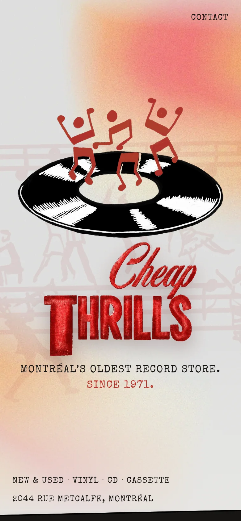 Cheap Thrills website on a phone