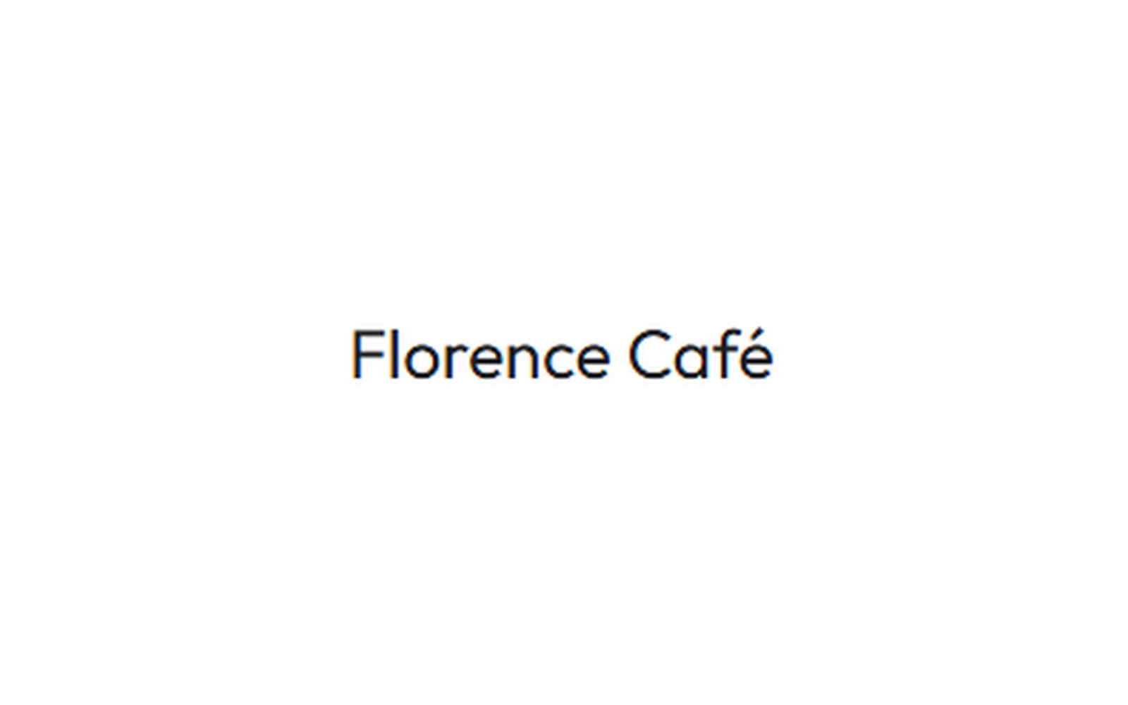 Before: Florence Café written in plain text, as it appears in the old website header