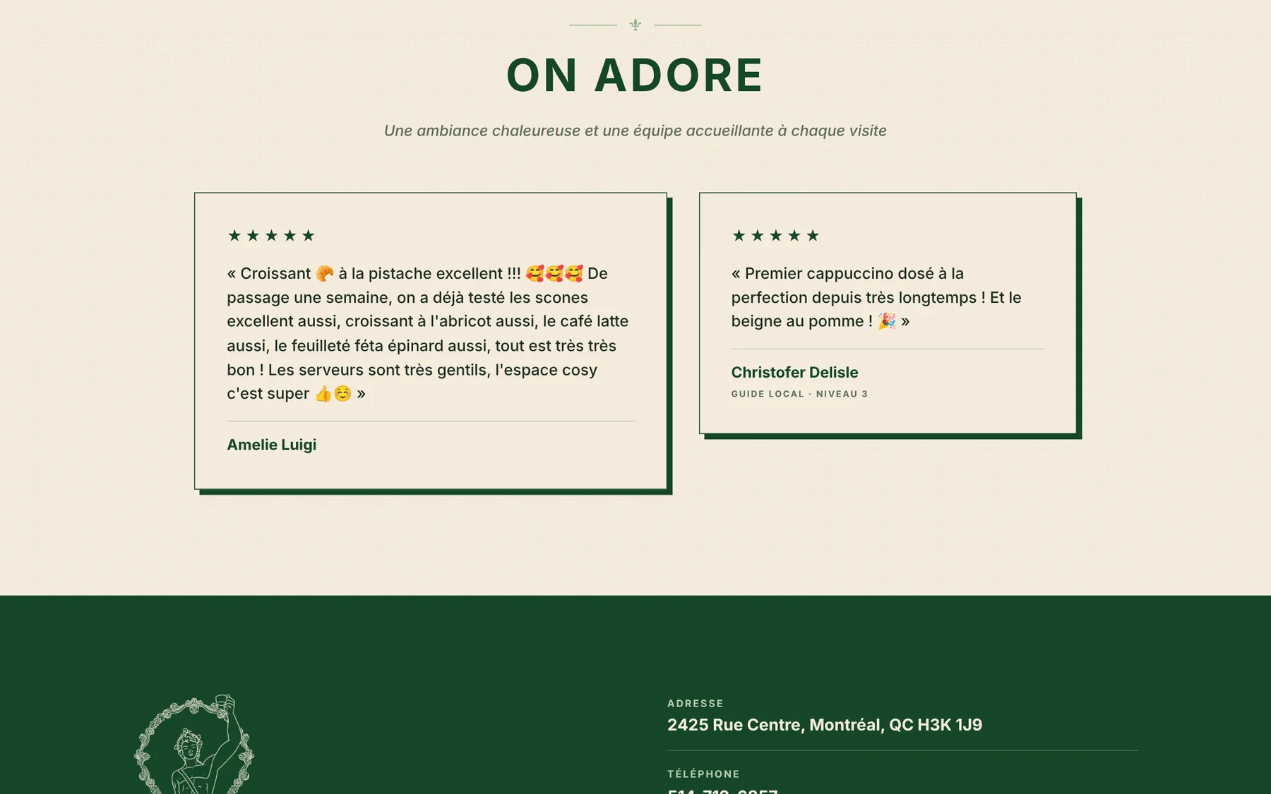 Website reviews section