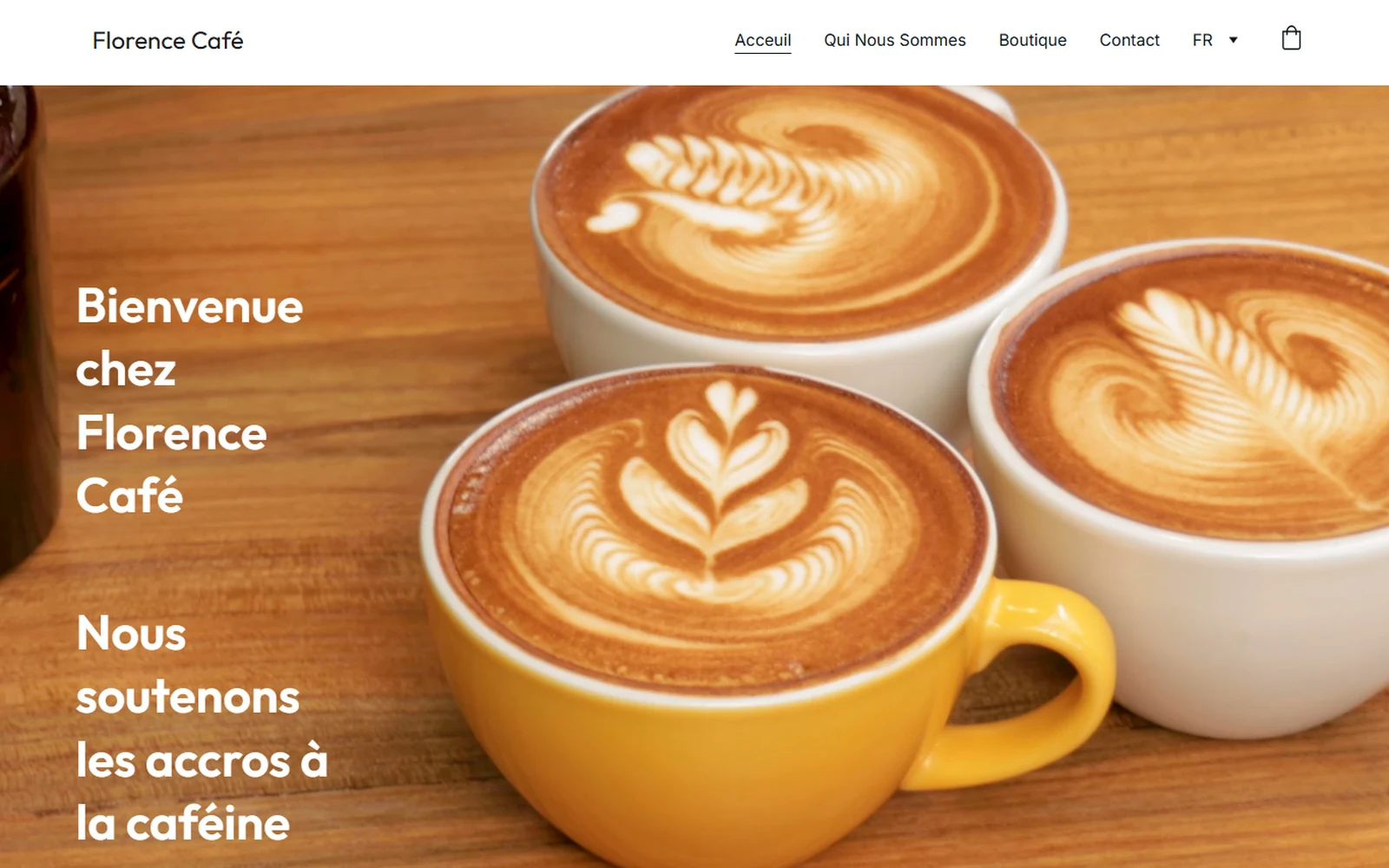 Before: the current Florence Café website