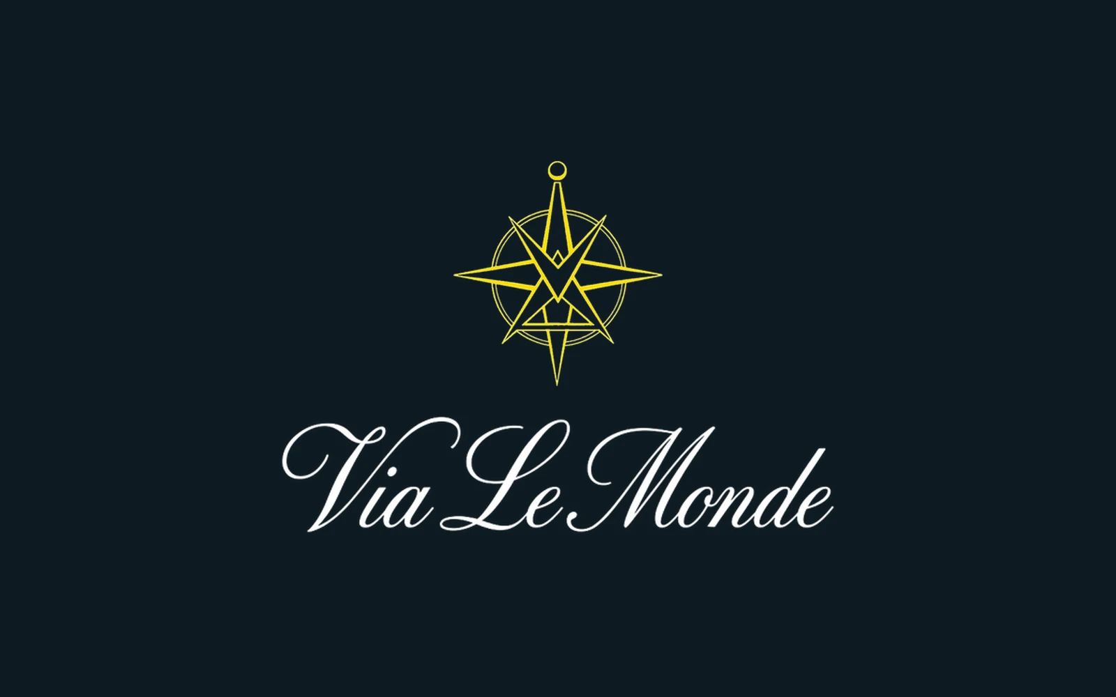 After: the new compass emblem in gold above the script wordmark on night blue