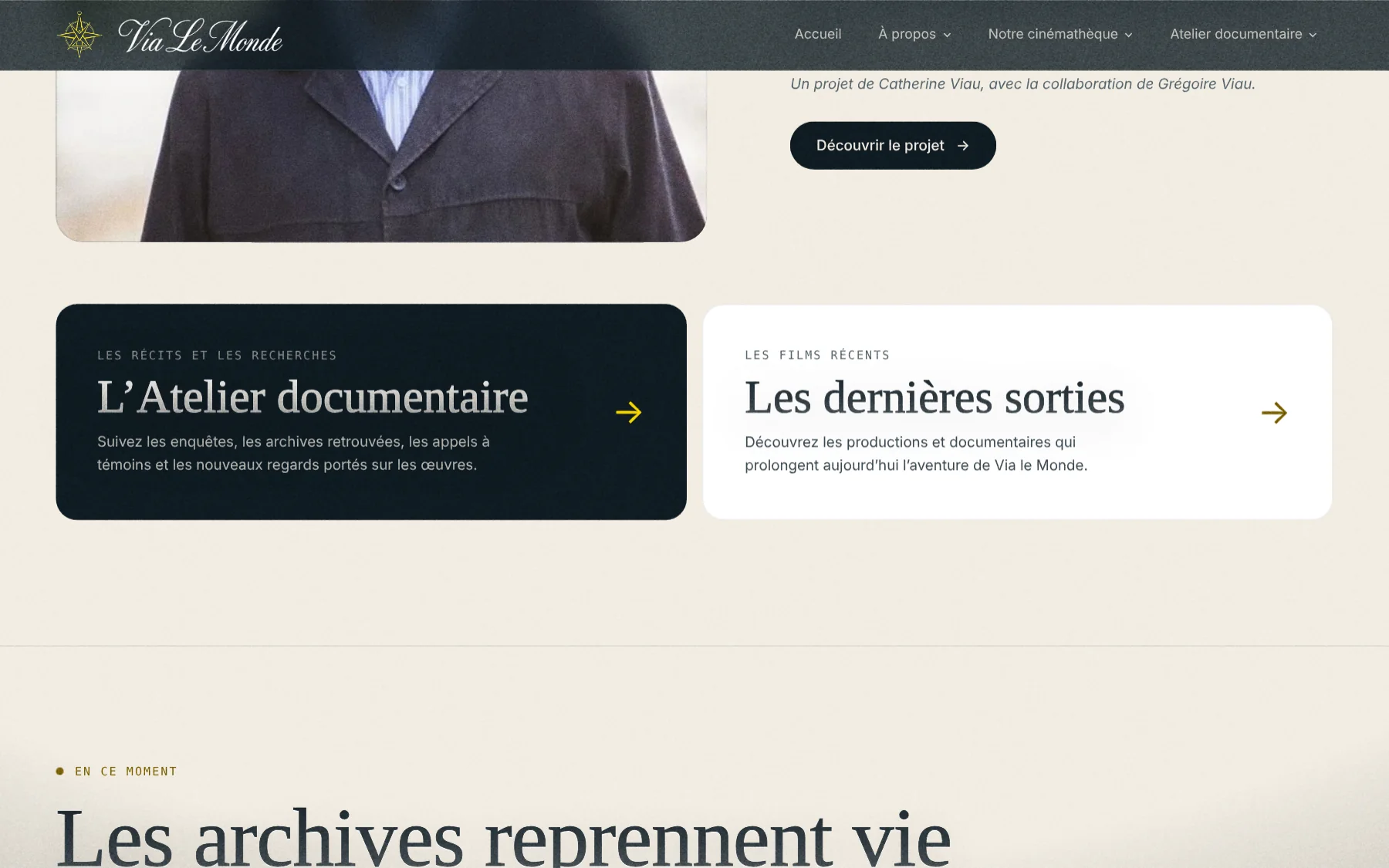 L’Atelier documentaire and Les dernières sorties cards