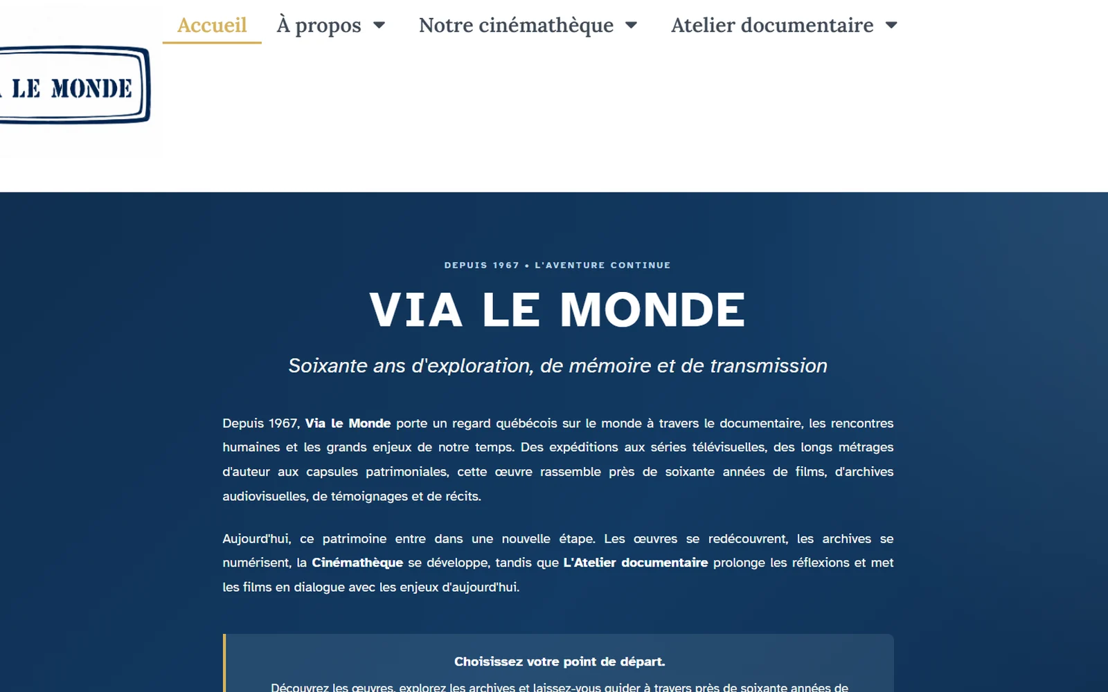 Before: the previous Via le Monde website
